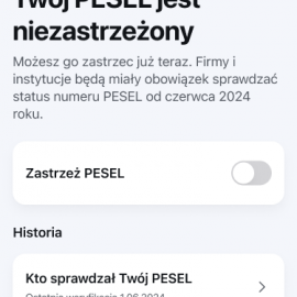 powiększ zdjęcie: Zastrzeż PESEL i chroń swoje dane w mObywatelu 2.0