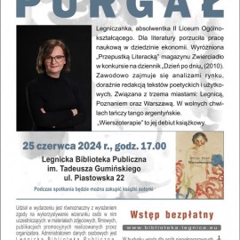 LBP zaprasza we wtorek na spotkanie z  Patrycją Purgał