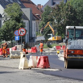 powiększ zdjęcie: ZDP - Trwają prace na ul. Okrężnej i ul. Myrka od ronda do. ul. Gumińskiego