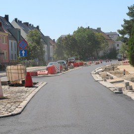 powiększ zdjęcie: ZDP - Trwają prace na ul. Okrężnej i ul. Myrka od ronda do. ul. Gumińskiego