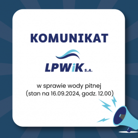 Komunikat LPWiK dotyczący wody pitnej