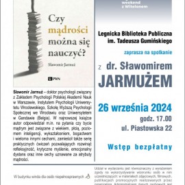 Czy mądrości można się nauczyć? Dowiesz się na spotkaniu