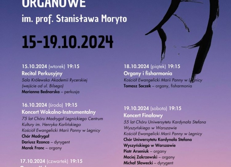 Zapraszamy na 38. odsłonę Legnickiego Conversatorium Organowego
