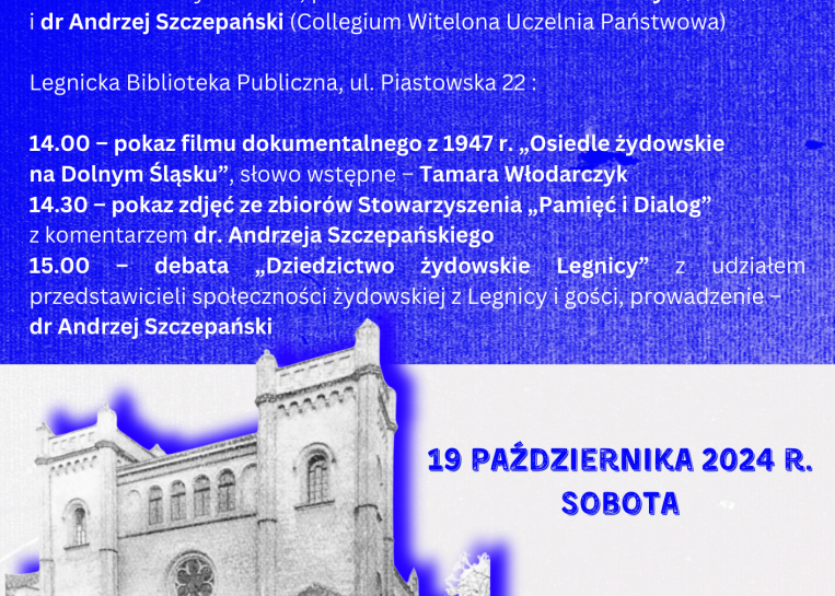 Spotkanie edukacyjne „Żydowski genius loci Dolnego Śląska – Legnica”