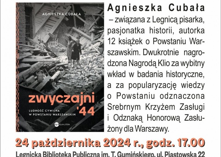 „Zwyczajni ’44” – spotkanie autorskie z Agnieszką Cubałą