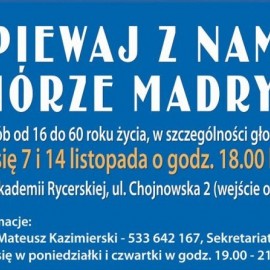 Trwa rekrutacja do Chóru Madrygał