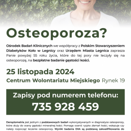 Bezpłatne badania gęstości kości dla legniczanek – Zadbaj o swoje zdrowie!