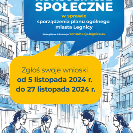 powiększ zdjęcie: Przypomnienie: Konsultacje społeczne dotyczące planowania przestrzennego w Legnicy