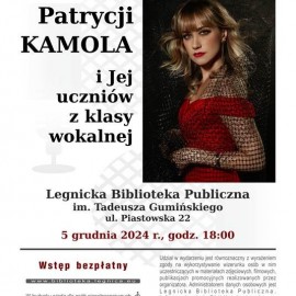 powiększ zdjęcie: Patrycja Kamola na scenie Legnickiej Biblioteki – Koncert Mikołajkowy już 5 grudnia