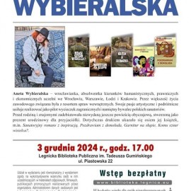 powiększ zdjęcie: Spotkanie autorskie z Anetą Wybieralską w Legnickiej Bibliotece Publicznej