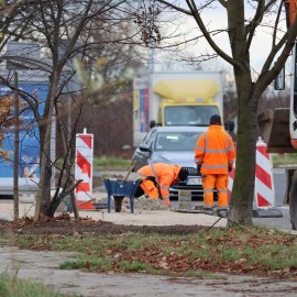 powiększ zdjęcie: Prace na al. Piłsudskiego na ostatniej prostej