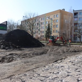 powiększ zdjęcie: Postęp prac przy przebudowie ulicy Łowickiej i Śląskiej