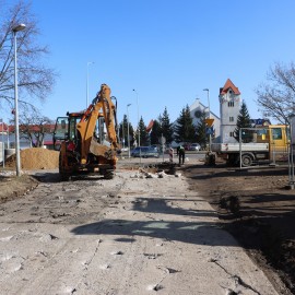powiększ zdjęcie: Postęp prac przy przebudowie ulicy Łowickiej i Śląskiej