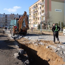 powiększ zdjęcie: Postęp prac przy przebudowie ulicy Łowickiej i Śląskiej