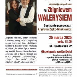 Profesja czy pasja. Zapraszamy na spotkanie z aktorem Zbigniewem Walerysiem
