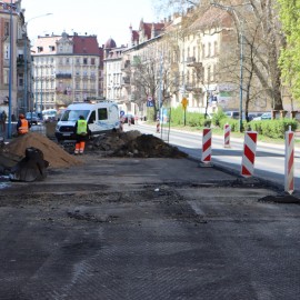 powiększ zdjęcie: Remont ulicy Piastowskiej. Prace na półmetku