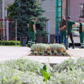 powiększ zdjęcie: Rozpoczęły się nasadzenia kwiatów i roślin rabatowych