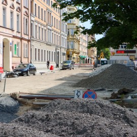 powiększ zdjęcie: Trwa przebudowa ul. Gwarnej i Złotoryjskiej. Zmiana organizacji ruchu od 11 czerwca