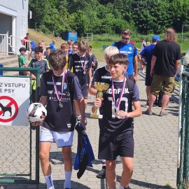 powiększ zdjęcie: Zwycięstwo legnickiej drużyny na piłkarskim turnieju w Czechach