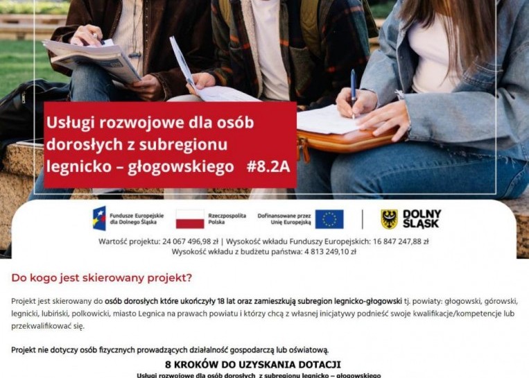 Usługi rozwojowe dla osób dorosłych z subregionu legnicko – głogowskiego. Weź udział