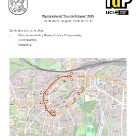 powiększ zdjęcie: Tour de Pologne w Legnicy - mapa utrudnień