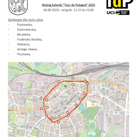 powiększ zdjęcie: Tour de Pologne w Legnicy - mapa utrudnień
