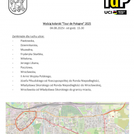 powiększ zdjęcie: Tour de Pologne w Legnicy - mapa utrudnień