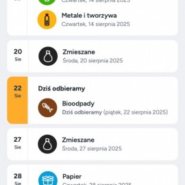 powiększ zdjęcie: W aplikacji LKM udostępniamy harmonogram odbioru odpadów
