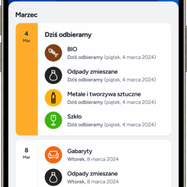 W aplikacji LKM  udostępniamy harmonogram odbioru odpadów 