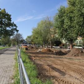 powiększ zdjęcie: Trwa przebudowa ul. Śląskiej w Legnicy