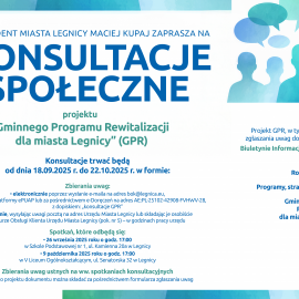 Konsultacje społeczne projektu „Gminnego Programu Rewitalizacji dla miasta Legnicy”