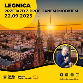 powiększ zdjęcie: Koleje Dolnośląskie zapraszają na podróż z J. Lamparską i prof. J. Miodkiem