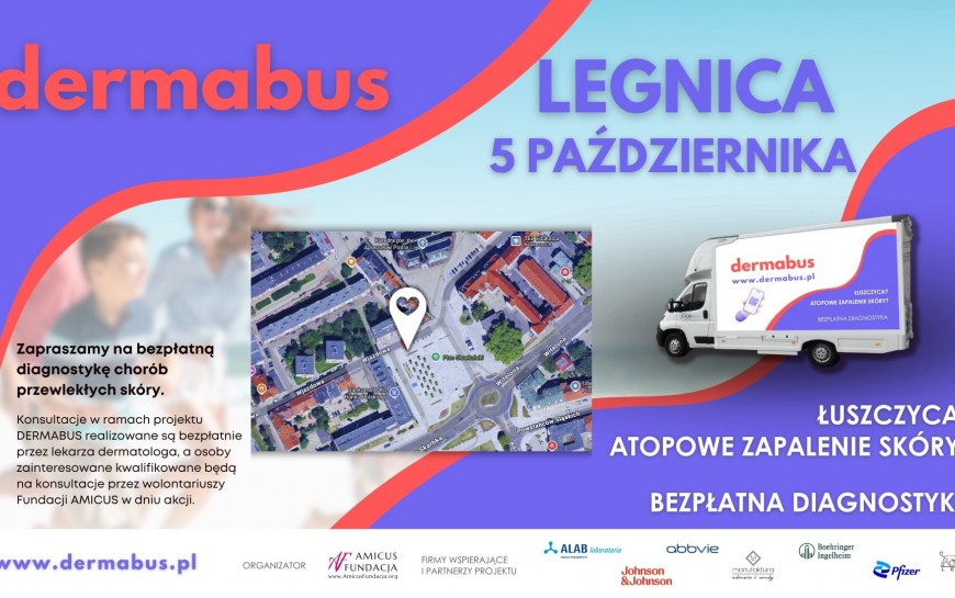 Darmowe badania dermatologiczne - DERMABUS na Placu Słowiańskim