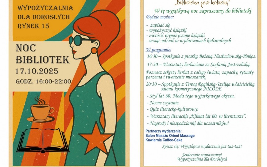 Noc Bibliotek w klimacie lat 60. już 17 października
