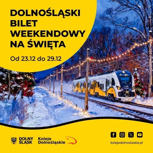 Świąteczne podróże koleją. Specjalna oferta Kolei Dolnośląskich na okres świąt