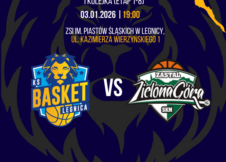 Mecz ligowy koszykówki mężczyzn w Legnicy