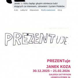 powiększ zdjęcie: Wystawa Janka Kozy w Galerii Satyrykon – wernisaż 16 stycznia