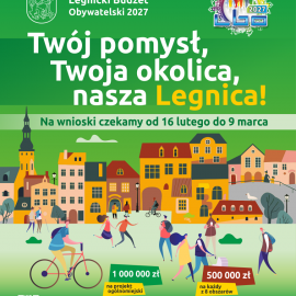 powiększ zdjęcie: Rusza nabór projektów do Legnickiego Budżetu Obywatelskiego 2027