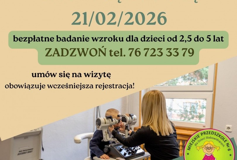 Bezpłatne badania wzroku dla najmłodszych. „Biała Sobota” w Miejskim Przedszkolu nr 6