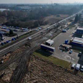 powiększ zdjęcie: Trwają prace na ul. Poznańskiej. Kończy się pierwszy etap przebudowy