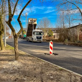 powiększ zdjęcie: Postępują prace na ul. Zamiejskiej