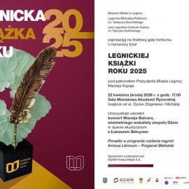 powiększ zdjęcie: Kto zdobędzie tytuł Legnickiej Książki Roku 2025? Finał z koncertem Macieja Balcara