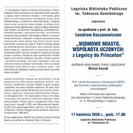 powiększ zdjęcie: „Z Legnicy do Princeton”- spotkanie z prof. dr. hab. Leszkiem Koczanowiczem