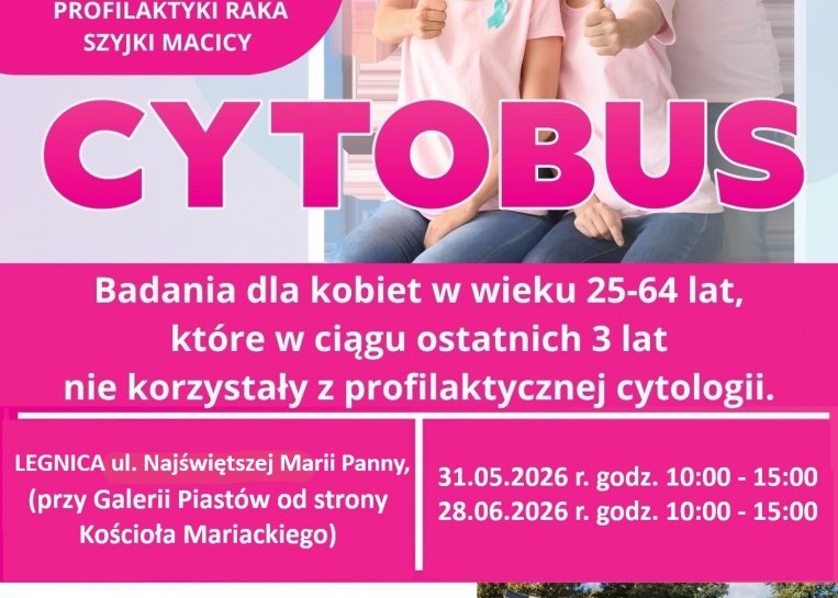 Zadbaj o zdrowie w „Cytobusie”! Bezpłatne badania dla legniczanek