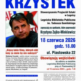 powiększ zdjęcie: Sotkanie z Waldemarem Krzystkiem w Legnickiej Bibliotece Publicznej