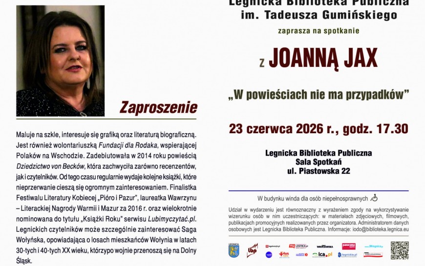 „W powieściach nie ma przypadków”. Spotkanie autorskie z Joanną Jax w LBP
