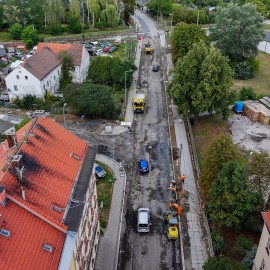 powiększ zdjęcie: Trwa modernizacja ul. Działkowej. Sprawdź postępy prac