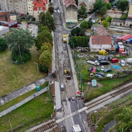 powiększ zdjęcie: Trwa modernizacja ul. Działkowej. Sprawdź postępy prac