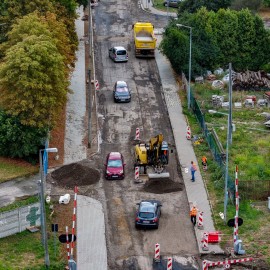 powiększ zdjęcie: Trwa modernizacja ul. Działkowej. Sprawdź postępy prac