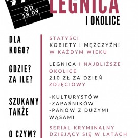 Casting do serialu kryminalnego. Poszukiwani statyści z Legnicy i okolic.